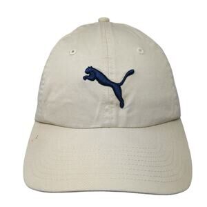 PUMA Slideback Baseball Cap Beige One Size Adjustable Embroidered 6 Panel